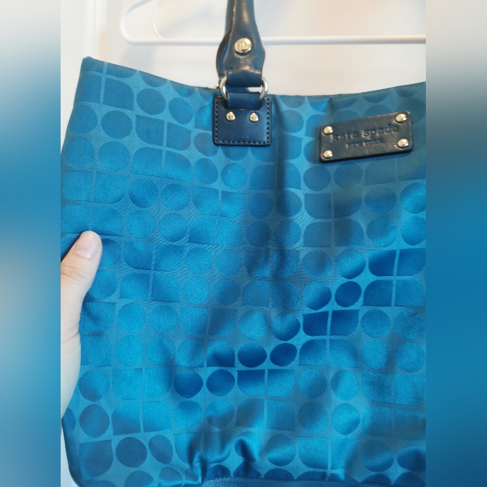 Kate Spade turquoise canvas tote bag - Picture 11 of 15